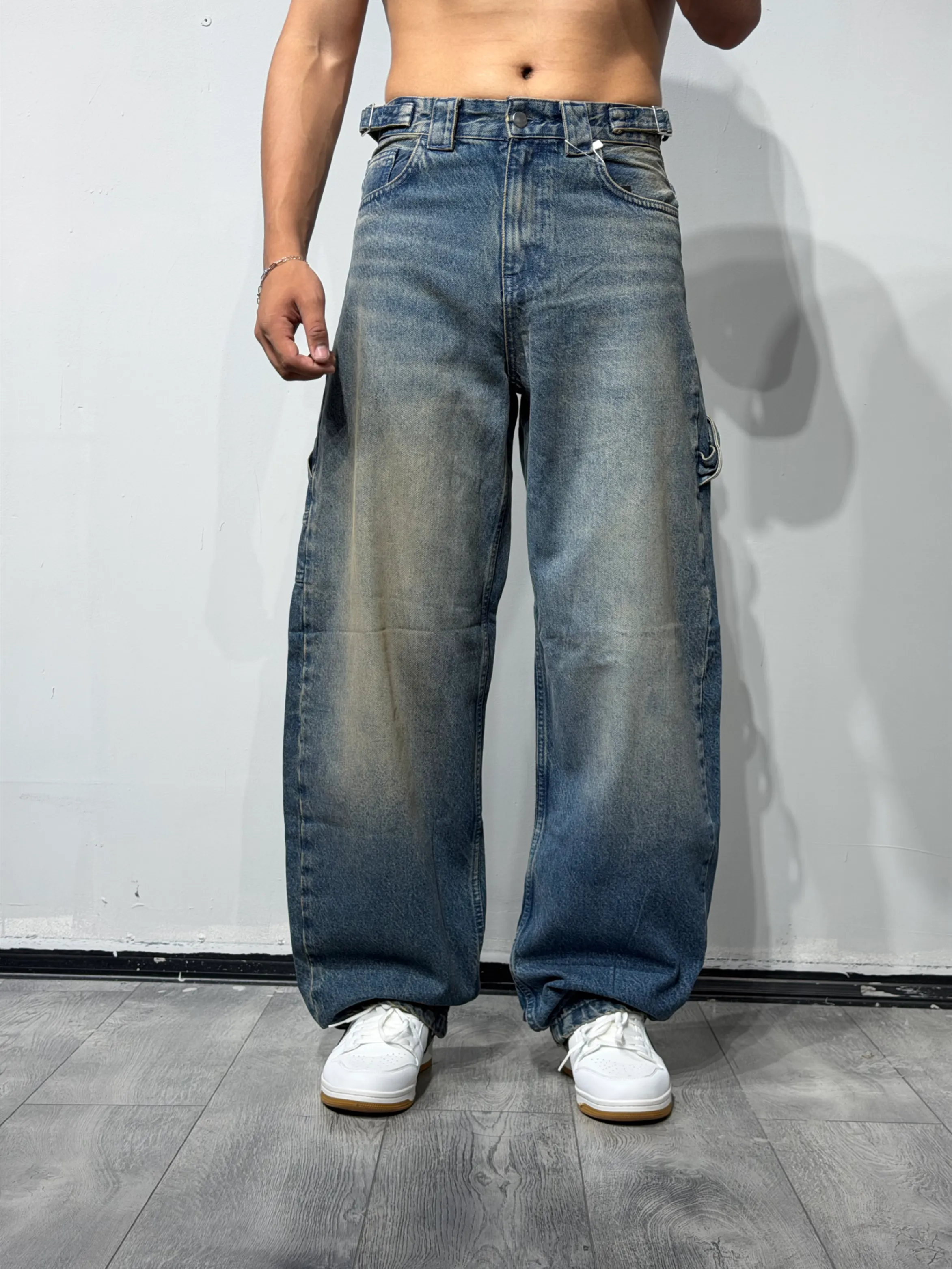 BSK bel kəmərli skalet jeans